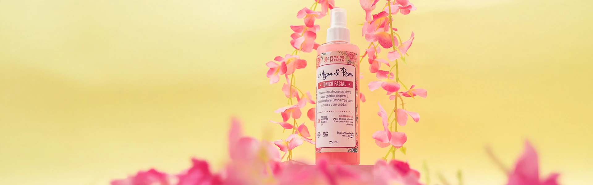 Banner agua de rosas